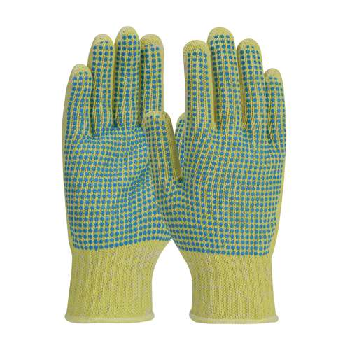 08-K252 Seamless Knit DuPont™ Kevlar® / Cotton Plated Glove with Double-Sided PVC Dot Grip - Medium Weight