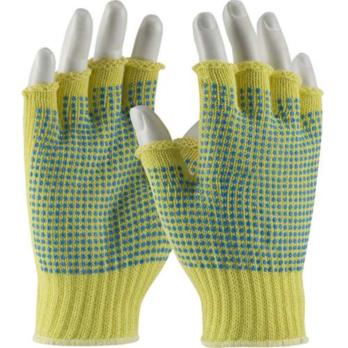 08-K259PDD Seamless Knit DuPont™ Kevlar® Glove with Double-Sided PVC Dot Grip - Half-Finger