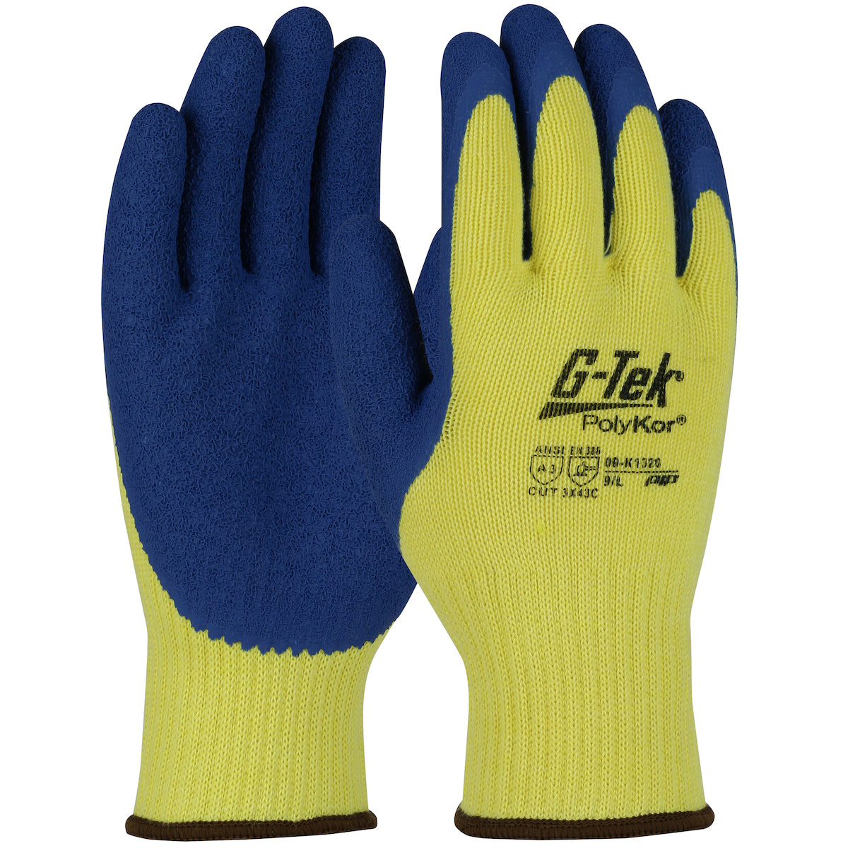 09-K1320 Seamless Knit PolyKor®/Aramid Blended Glove with Latex Coated Crinkle Grip on Palm & Fingers