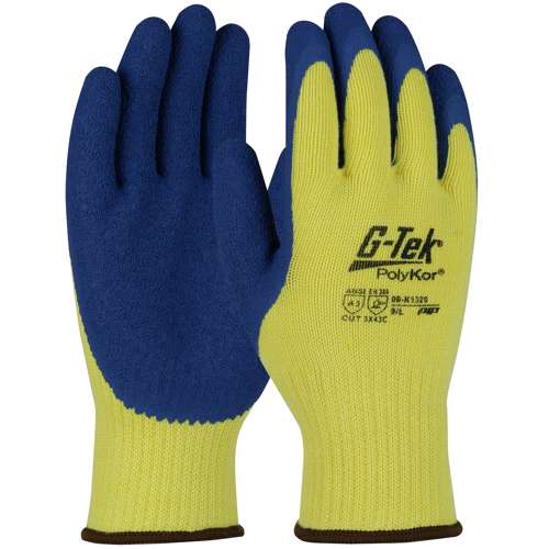 09-K1320 Seamless Knit PolyKor®/Aramid Blended Glove with Latex Coated Crinkle Grip on Palm & Fingers