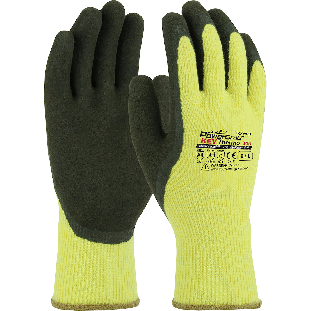 09-K1350 Seamless Knit DuPont™ Kevlar® / Acrylic Glove with Latex Coated MicroFinish Grip on Palm & Fingers