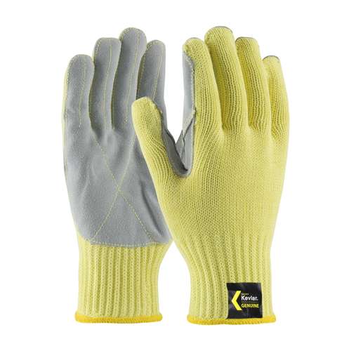 09-K300LP Seamless Knit Kevlar® Glove with Split Cowhide Leather Palm and Kevlar® Stitching - Knit Wrist