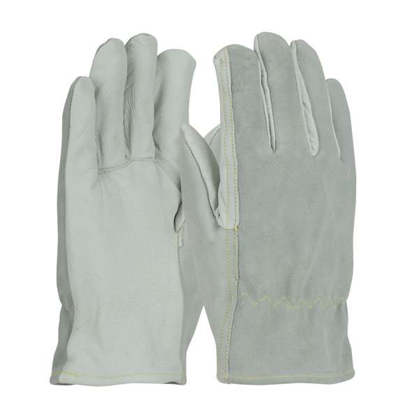 Top Grain Goatskin / Split Cowhide Leather Drivers Glove with Kevlar® Lining - Straight Thumb