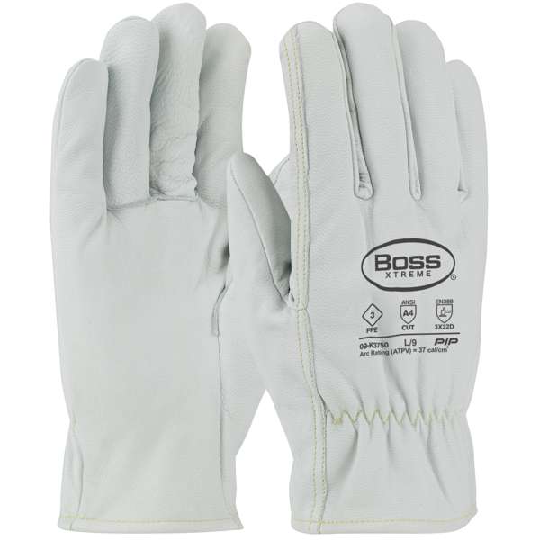 09-K3750 AR/FR Top Grain Goatskin Leather Drivers Glove with Kevlar® Lining - Straight Thumb