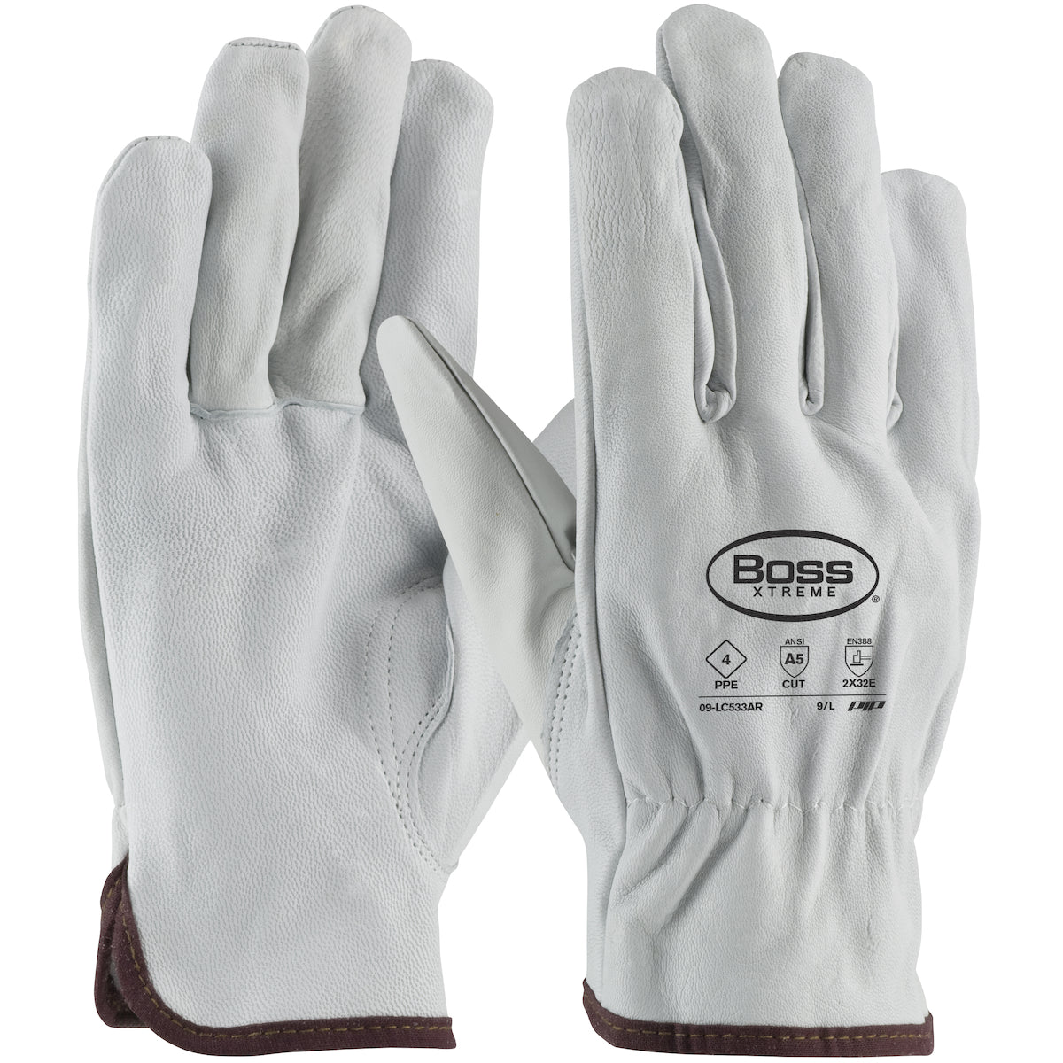 09-LC533AR AR Rated Top Grain Goatskin Leather Drivers Glove with Para-Aramid Lining - Keystone Thumb