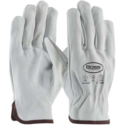 09-LC533AR AR Rated Top Grain Goatskin Leather Drivers Glove with Para-Aramid Lining - Keystone Thumb