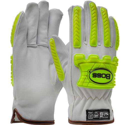 09-LC650MPW Premium Top Grain Goatskin Leather Drivers Glove with Engineered Yarn Lining, Hi-Vis Impact Protection and 3M™ C100 Thinsulate™ Insulation