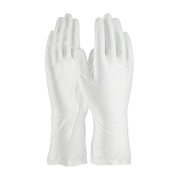Single Use Class 100 Cleanroom Vinyl Glove with Finger Textured Grip - 12"