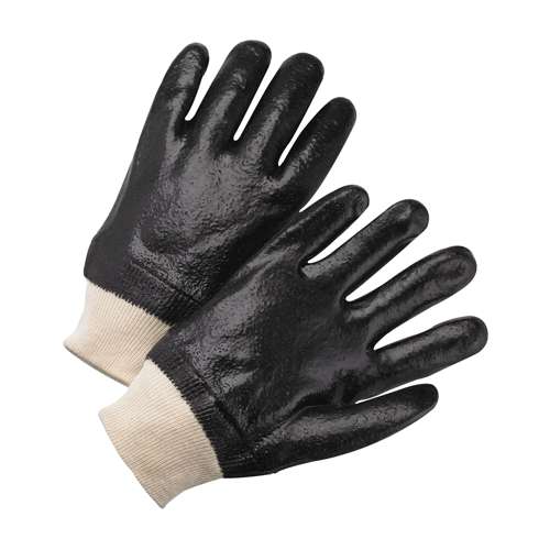 1007R PVC Dipped Glove with Interlock Liner and Semi-Rough Finish -        Knit Wrist