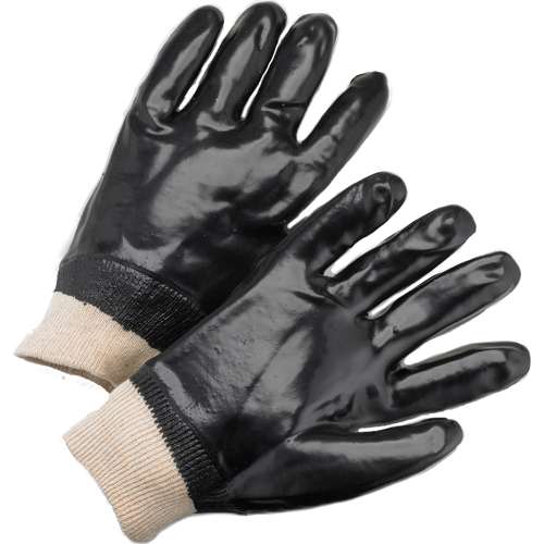 1007 PVC Dipped Glove with Interlock Liner and Smooth Finish - Knit Wrist