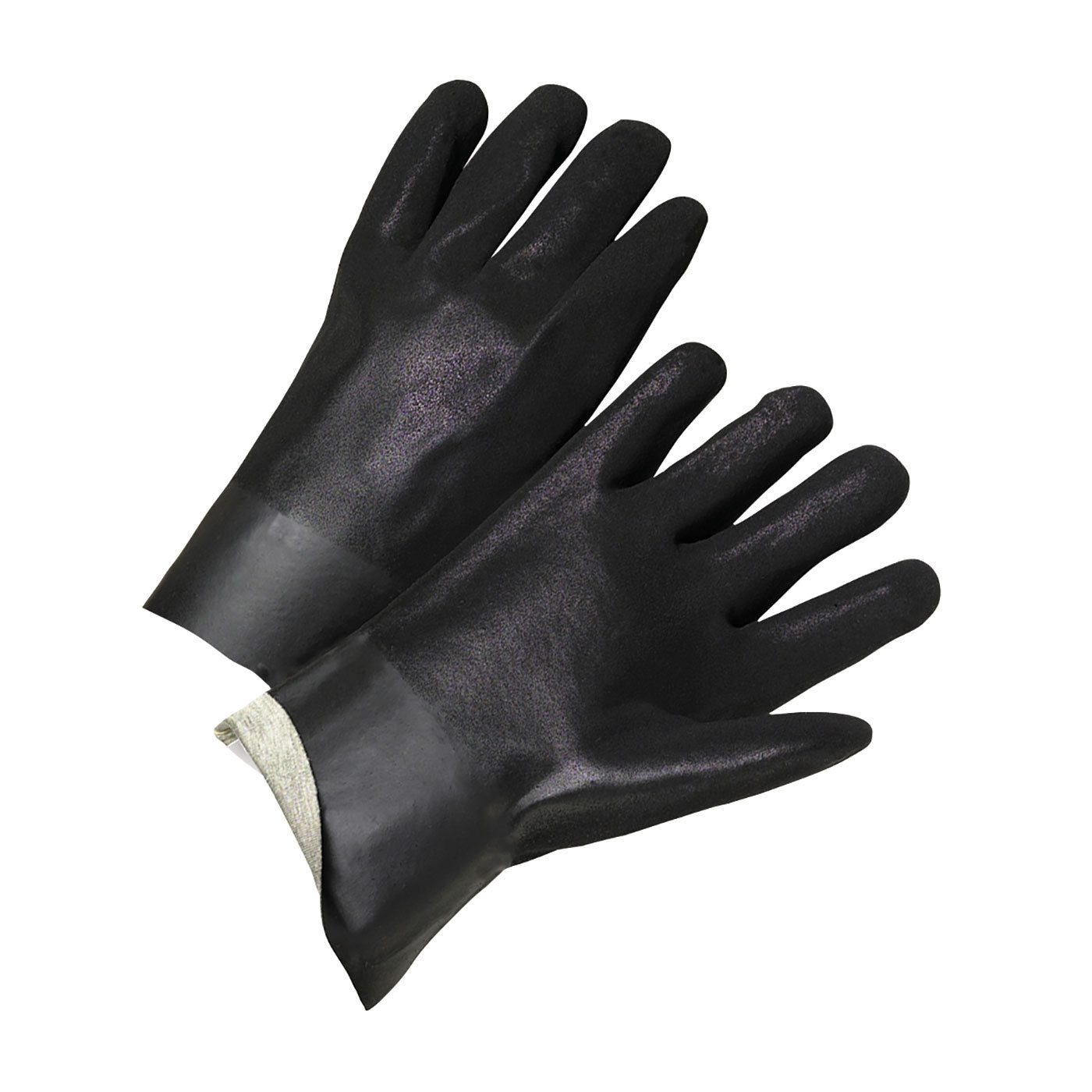 1027RF PVC Dipped Glove with Interlock Liner and Rough Sandy Finish  -  12" Length