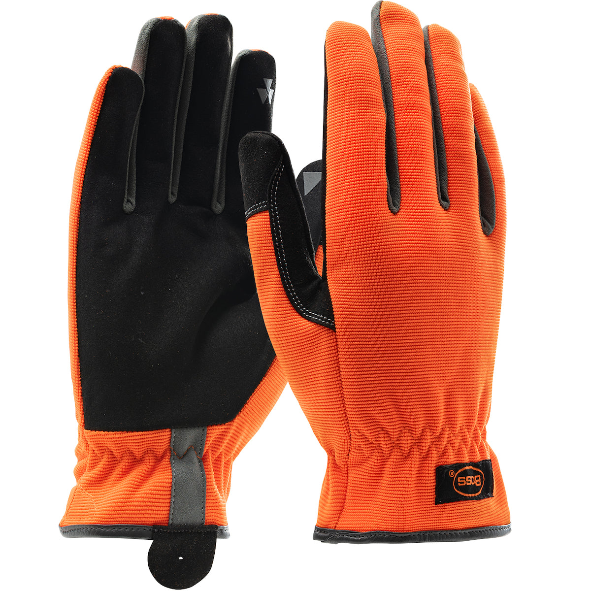 120-4600 Synthetic Leather Palm and Hi-Vis Fabric Back - PVC Grip on Index Finger/Thumb