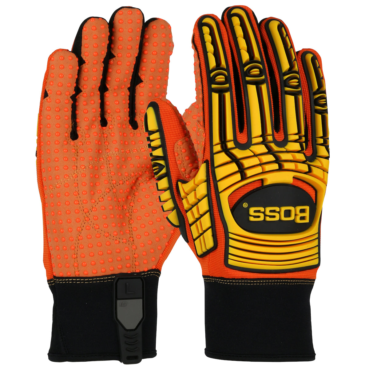 120-MP2110 Synthetic Leather Palm with PVC Dotted Grip and Spandex Back - TPR Impact Protection