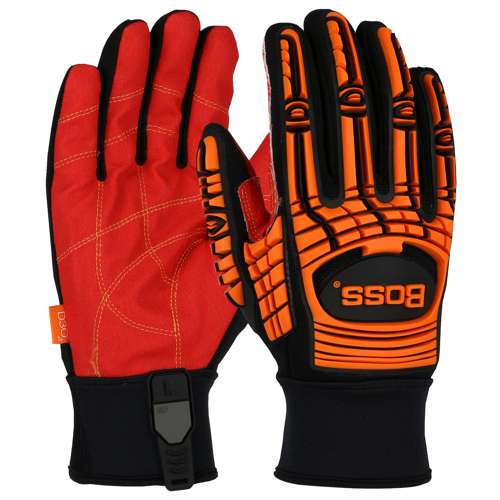 120-MP3120 Red PVC Grip Palm and Spandex Back – TPR Impact Protection