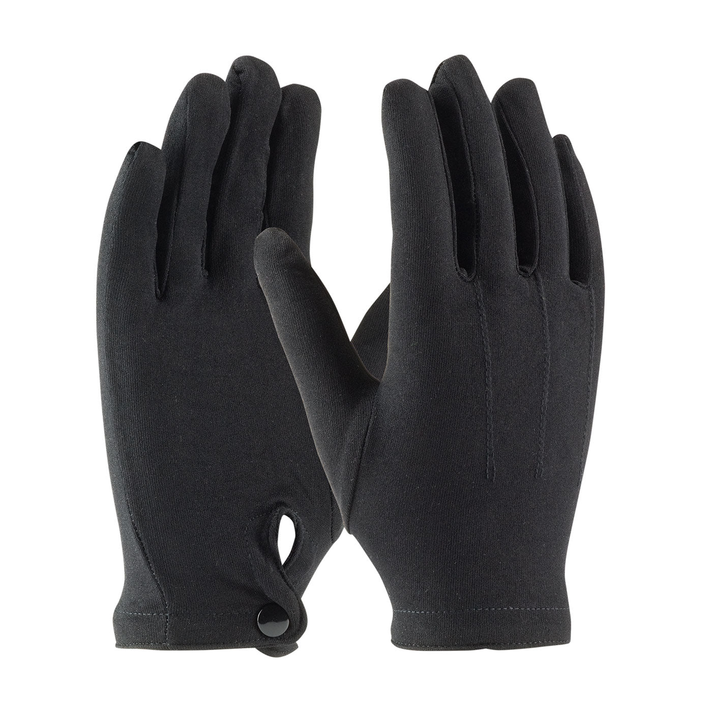130-650BM 100% Stretch Nylon Dress Glove with Raised Stitching on Back - Snap Closure