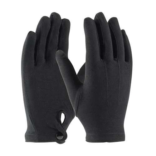 130-650BM 100% Stretch Nylon Dress Glove with Raised Stitching on Back - Snap Closure