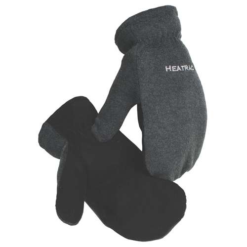 1396 Black Deer Split Leather Palm Mitten with Fleece Back and Heatrac® Insulation