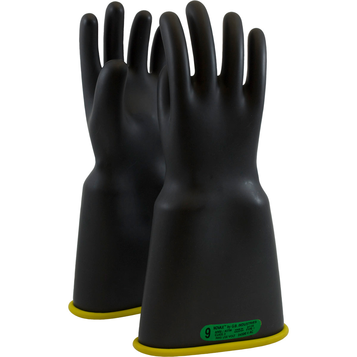 0154-3-14 NOVAX INSULATING GLOVE, CLASS 3, 14IN., BLK./YLW., BELL CUFF