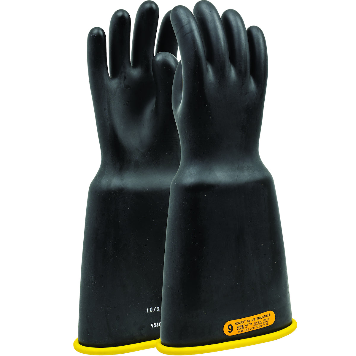 0154-4-16 Class 4 Rubber Insulating Glove with Bell Cuff - 16"