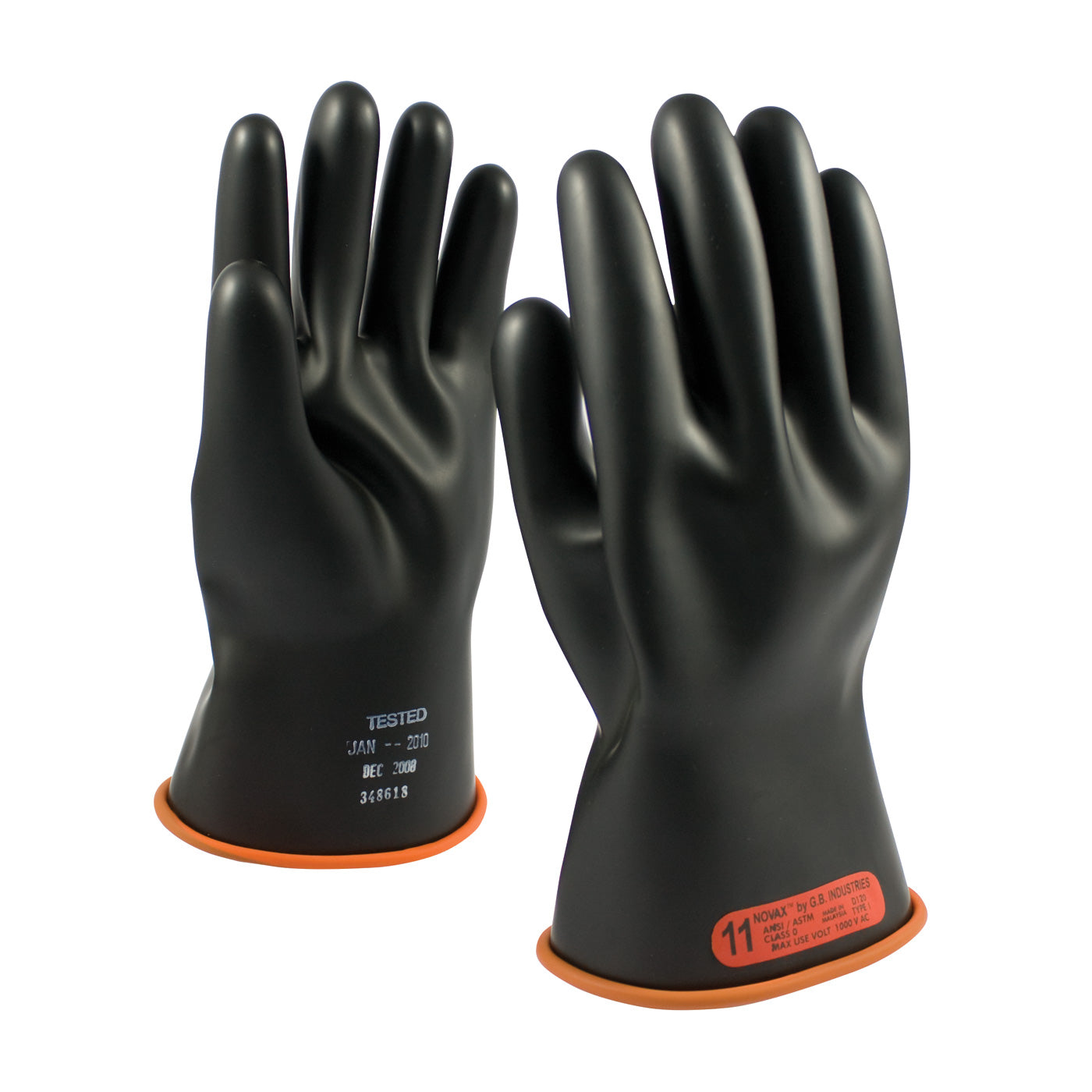 155-0-11 Class 0 Rubber Insulating Glove with Straight Cuff - 11"