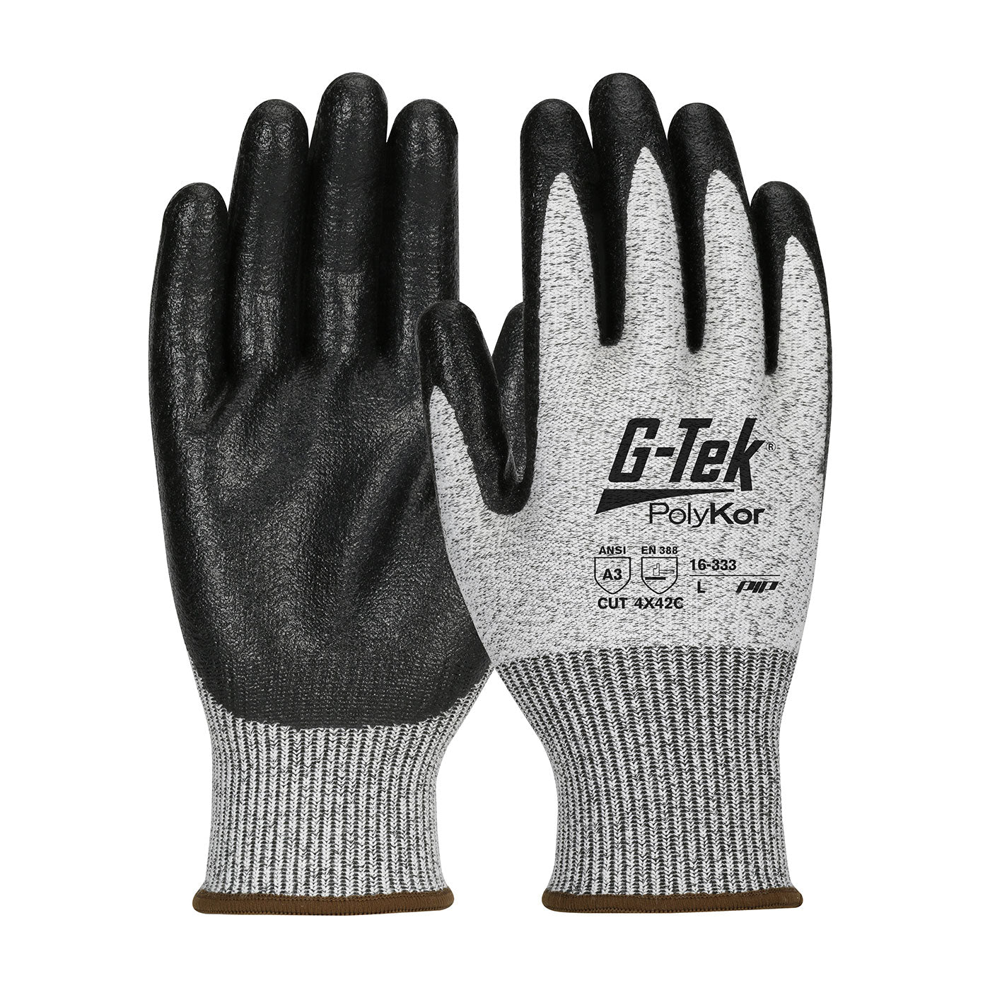 16-333 Seamless Knit PolyKor® Blended Glove with Nitrile Coated MicroSurface Grip on Palm & Fingers