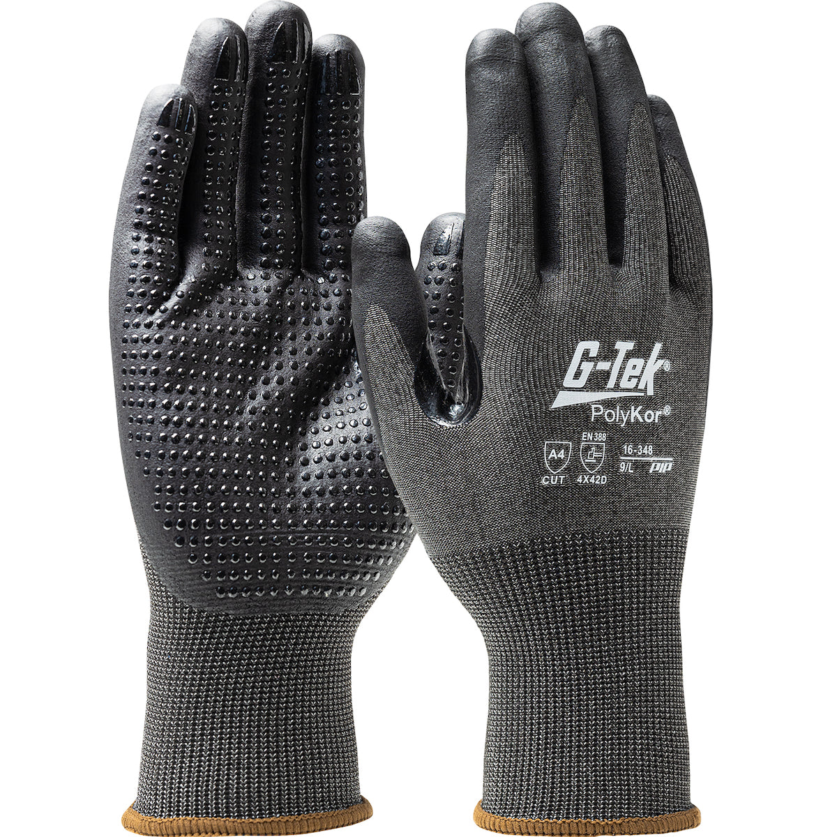 16-348 Seamless Knit PolyKor® Blended Glove with Foam Nitrile Coated Grip w/ Micro Dots on Palm & Fingers - Touchscreen
