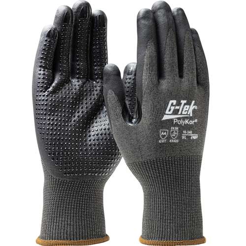 16-348 Seamless Knit PolyKor® Blended Glove with Foam Nitrile Coated Grip w/ Micro Dots on Palm & Fingers - Touchscreen