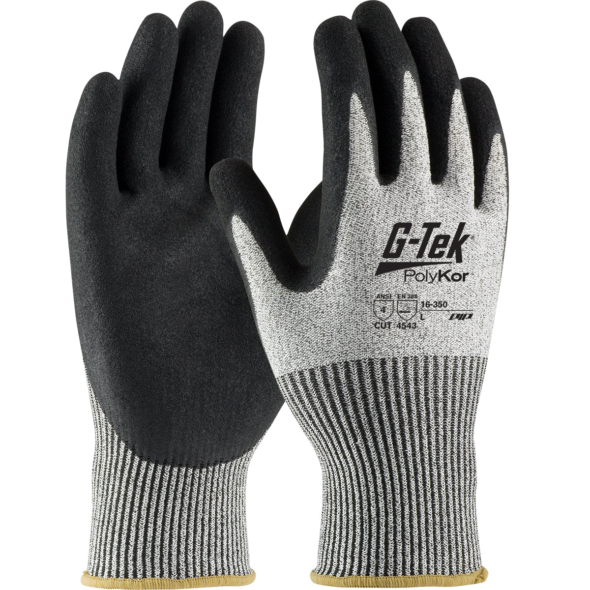 16-350 Seamless Knit PolyKor® Blended with Double-Dipped Nitrile Coated MicroSurface Grip on Palm & Fingers