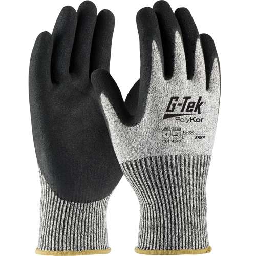 16-350 Seamless Knit PolyKor® Blended with Double-Dipped Nitrile Coated MicroSurface Grip on Palm & Fingers