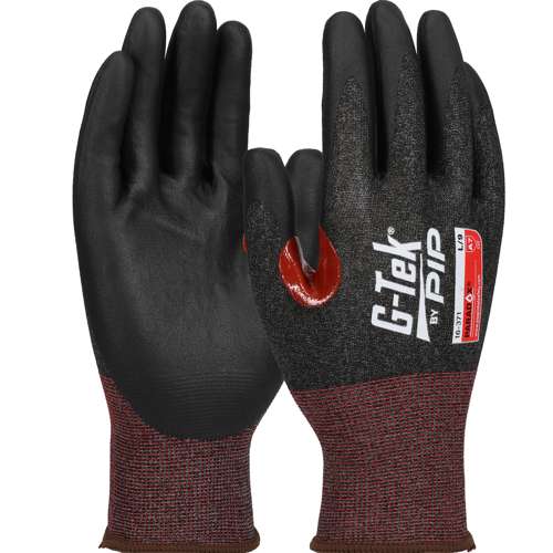 16-371 Seamless Knit PolyKor® Blended Glove with Foam Nitrile Coated Grip on Palm & Fingers - 21 Gauge - Touchscreen