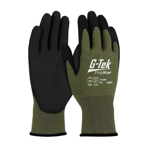 16-399 Seamless Knit PolyKor® X7™ Blended Glove with NeoFoam® Coated MicroSurface Grip on Palm & Fingers - Touchscreen