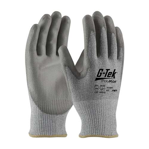 16-564 Industry Grade Seamless Knit PolyKor® Blended Glove with Polyurethane Coated Flat Grip on Palm & Fingers
