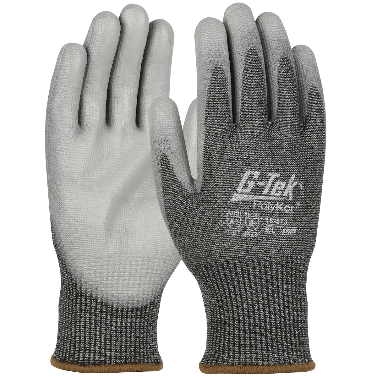 16-573 Seamless Knit PolyKor® Blended Glove with Polyurethane Coated Flat Grip on Palm & Fingers – Touchscreen Compatible