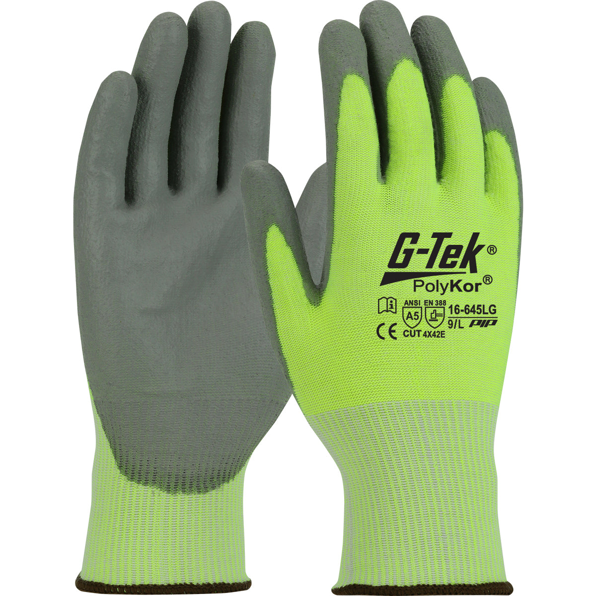 16-645LG Seamless Knit PolyKor® Blended Glove with Polyurethane Coated Flat Grip on Palm & Fingers