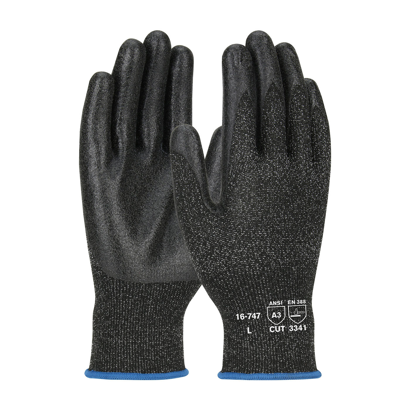 16-747 Seamless Knit PolyKor® Blended Glove with PVC Coated Smooth Grip on Palm & Fingers