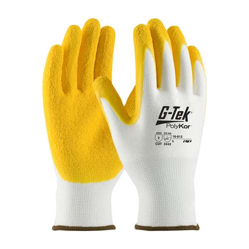 16-813 Seamless Knit PolyKor® Blended Glove with Latex Coated Crinkle Grip on Palm & Fingers
