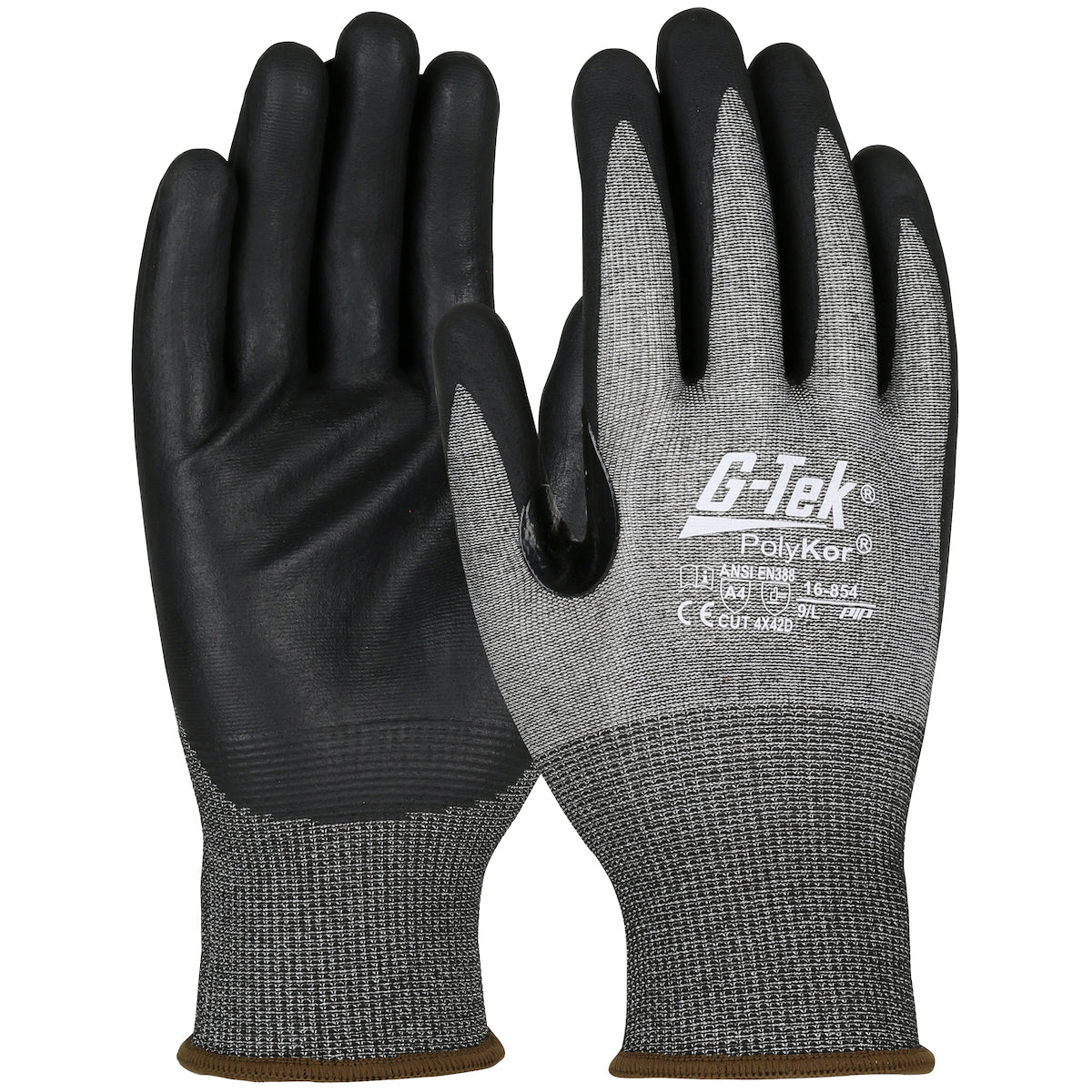 16-854 Seamless Knit PolyKor® Blended Glove with Foam Nitrile Coated Grip on Palm & Fingers - Touchscreen - 18 Gauge