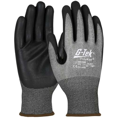 16-854 Seamless Knit PolyKor® Blended Glove with Foam Nitrile Coated Grip on Palm & Fingers - Touchscreen - 18 Gauge