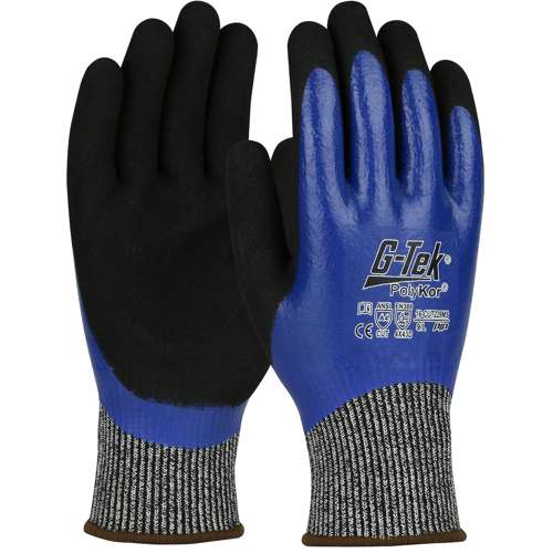 16-CUT229MS Seamless Knit PolyKor™ Blended Glove with Double-Dipped Nitrile Coated Microsurface Grip on Full Hand