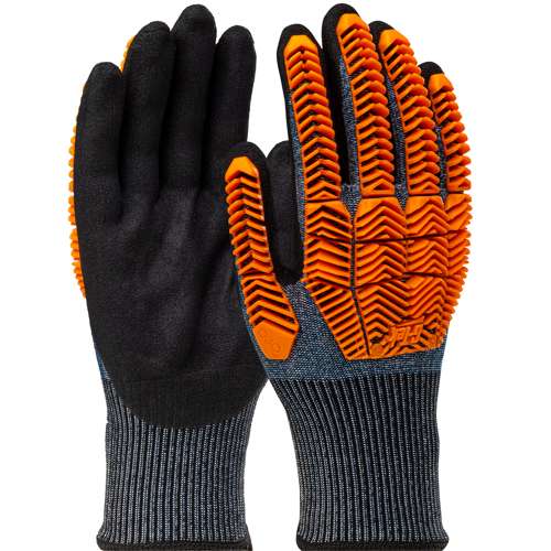 16-MPT430 Seamless Knit PolyKor® Blended Glove with D3O® Impact Protection and Nitrile MicroSurface Coated Palm & Fingers (QTY 6)