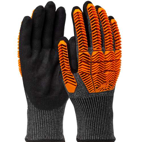 16-MPT630 Seamless Knit PolyKor® Blended Glove with D3O® Impact Protection and Nitrile MicroSurface Coated Palm & Fingers (QTY 6)