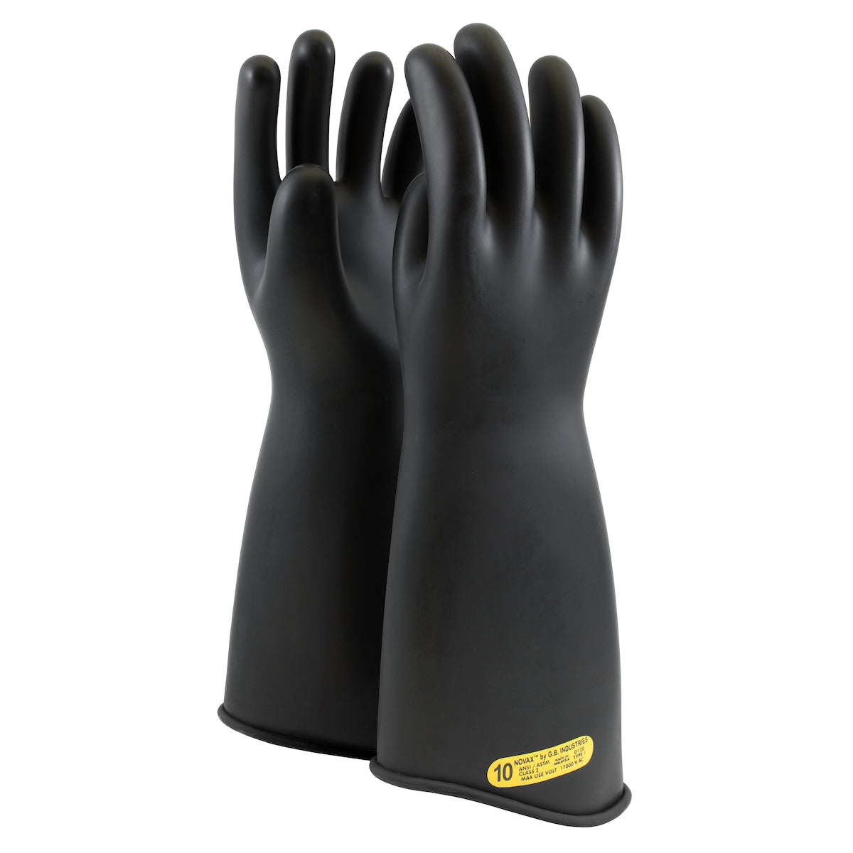 0163-2-18 NOVAX INSULATING GLOVE, CLASS 2, 18 IN., BLACK, CONTOUR CUFF Black, Contour Cuff