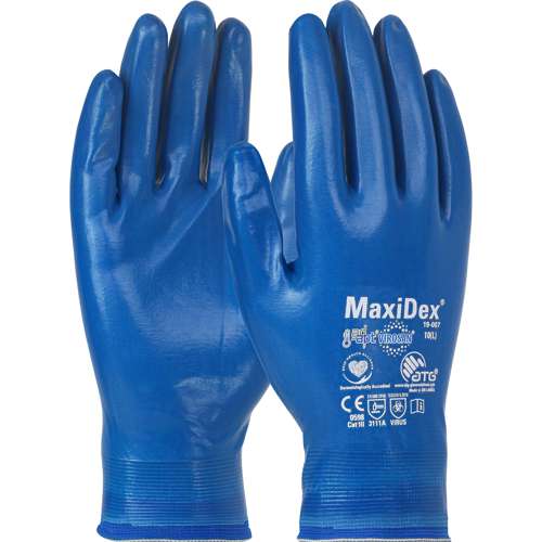 19-007 Seamless Knit Nylon Glove with Nitrile Coating and ViroSan™ Technology on Full Hand - Touchscreen Compatible