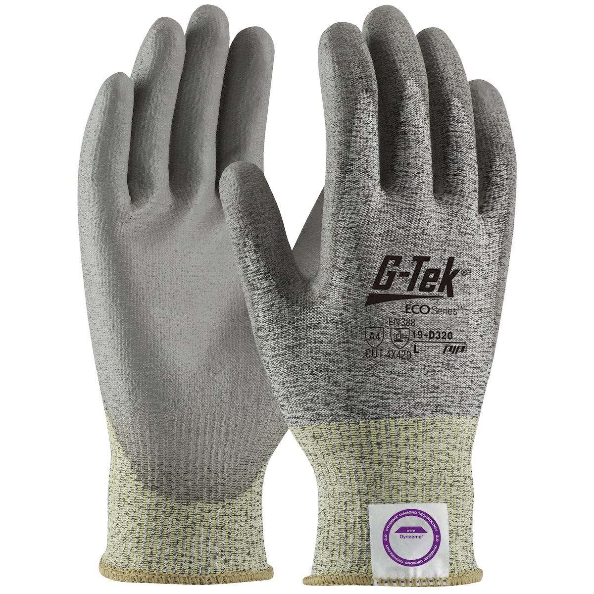 19-D320 Seamless Knit Dyneema® Phoenix Blended Glove with Polyurethane Coated Flat Grip on Palm & Fingers