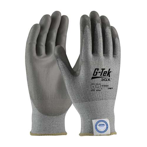 19-D327 Seamless Knit Dyneema® Diamond Blended Glove with Polyurethane Coated Flat Grip on Palm & Fingers