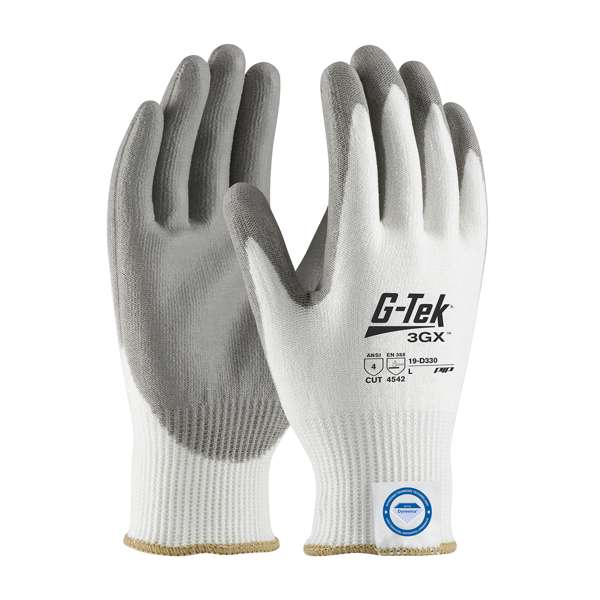 19-D330 Seamless Knit Dyneema® Diamond Blended Glove with Polyurethane Coated Flat Grip on Palm & Fingers