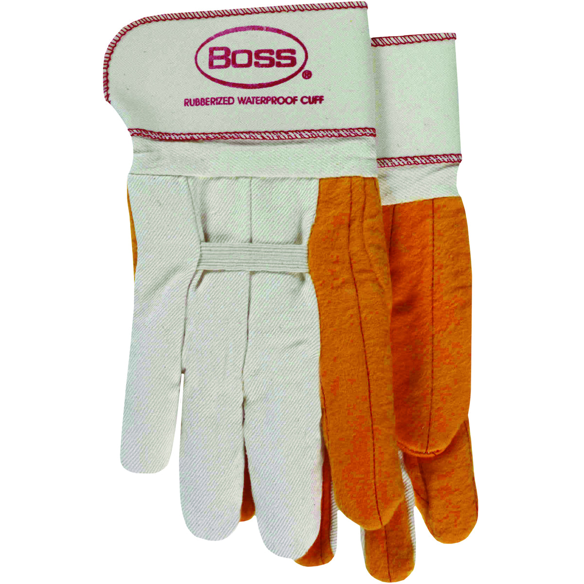 1BC28372 Regular Grade Chore Glove with Double Layer Palm, Cotton Back and Nap-Out Finish - Rubberized Safety Cuff