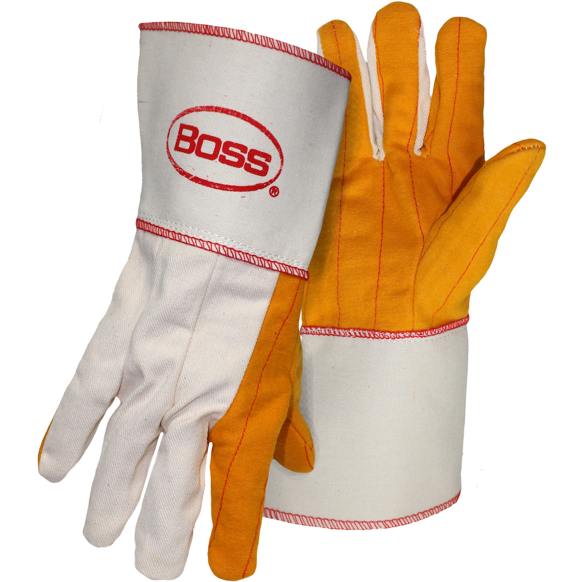 1BC28571 Premium Grade Chore Glove with Double Layer Palm, Cotton Back and Nap-Out Finish - Plasticized Gauntlet Cuff