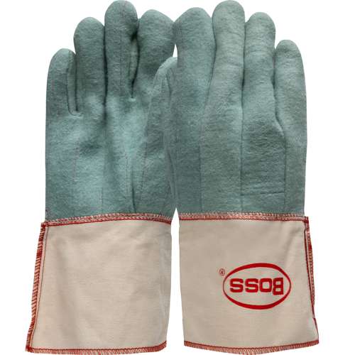 1BC43300 2-Ply Hot Mill Nap-Out Green W Gauntlet Cuff Straight Thumb