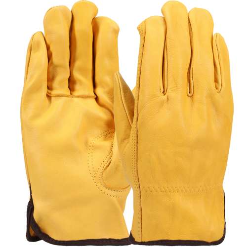 1BL18361 Regular Grade Top Grain Gold Cowhide Leather Drivers Glove - Keystone Thumb